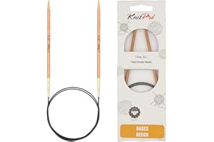 KnitPro Basix Aiguilles à Tricoter circulaires Fixe épingles, Bouleau, Multicolore, 80 cm x 3,75 mm