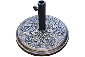 MSJ Cast Iron Round Umbrella Parasol Base Stand Patio Outdoor Garden Heavy Duty 9kg