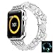 Produktbild BOOMING für Apple Watch Band 38mm / 40mm 42mm / 44mm Serie 4 3 2 1, einstellbares Armband Handgefertigtes IWatch-Armband mit ätherischem Öl/Parfüm-Speicher für Damen/Mädchen (Silber, 42/44mm)