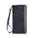 Produktbild Samsung Galaxy J5 2016 DUOS Hülle Leder Handtasche Mode Blumen Schmetterling Muster Weiblich LederHülle Brieftasche Stoßfest HandyHülle für Samsung Galaxy J5 2016 J510 Schutzhülle Handytasche Flip Ledertasche Elegant Schutz Magnetverschluss Schale Tasche Standfunktion Karteneinschub, Schwarz