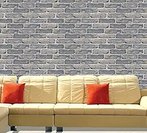 Decor Production Self Adhesive Brick Design Wallpaper Wall Sticker for Home Decor, Living Room, Bedroom, Hall, Kids Room, Play Room (brick-wallpaper-pt09-04-5.5sqft-moq-5)