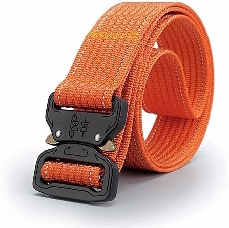 Warring States® Special Forces Military Tactical Belts Mens OPS SWAT Army Combat Nylon Belts Adjust Emergency Survival Waist Belt Tactical Gear (Orange)