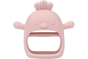 AIXMEET Silikonowy gryzak dla niemowląt w wieku 3+ miesięcy, pomoc w gryzieniu, nie zawiera BPA, zabawka do gryzienia, aby uspokoić obolałe dziąsła, silikonowe rękawiczki, zabawka do żucia dla niemowląt