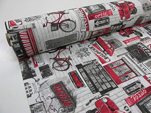 Confección Saymi Tela loneta Estampada 2,45 MTS Ref. Dolce Vita, Doble Ancho 2,80 MTS.