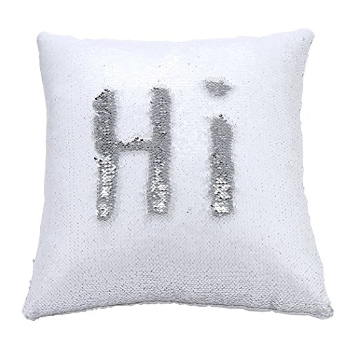 Fundas de cojín bicolores, de SNUG STAR, con lentejuelas reversibles, de forma cuadrada (40,6 x 40,6 cm)