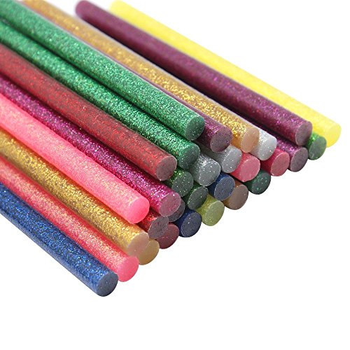 meetory Hot Klebestifte für Hobby DIY Projekte, Holz-Heißklebepistole 7 MM X 10 cm 30 Stück Colorful - 2