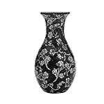 12" or 16" Small Large Flower Vase Decorative Glittery Sparkled Mosaic gift present H28(Large, Black Silver Rose)