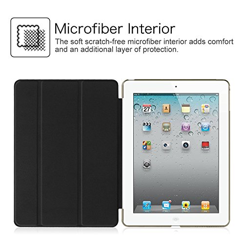 Fintie iPad 2 / 3 / 4 Hülle Case – Ultra Slim Superleicht Schutzhülle mit Lichtdurchlässig Rückseite Abdeckung Smart Cover Tasche mit Auto Schlaf / Wach und Standfunktion für Apple iPad 2 / iPad 3 / iPad 4 Retina Tablet, Schwarz - 7