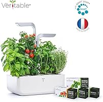 Potager Véritable® SMART Arctic White - Technologie ADAPT' LIGHT - Jardin autonome d'intérieur Made in France (Blanc/Gris argenté)