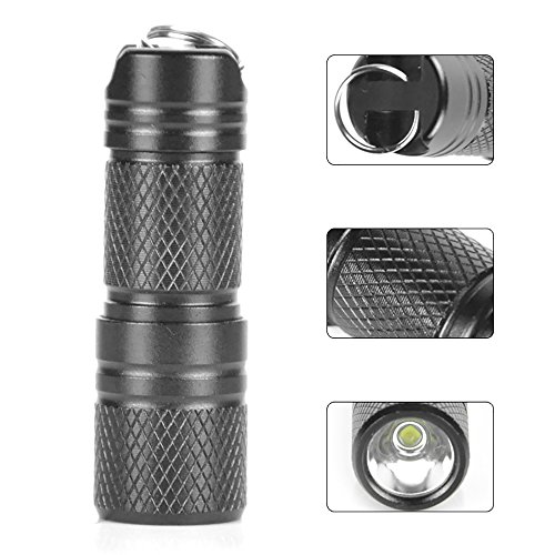 Boruit LED Flashlight ,Micro USB Mini Taschenlampe,Micro Taschenlampe Aufladbare Wasserdicht zum Innenbeleuchtung und Bewegungen im Freien (Schwarz) - 2
