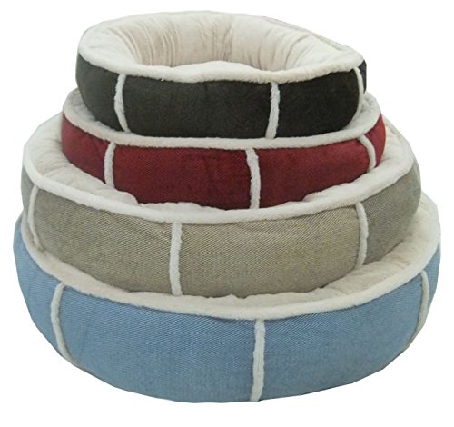 Round-Soft-Dog-Bed-Cushioned-with-Fleece-Lining