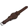 Onthelevel Leather Cuff Watch Strap 18mm 20mm 22mm Vintage Genuine Leather Watch Band with Mat for Men Women