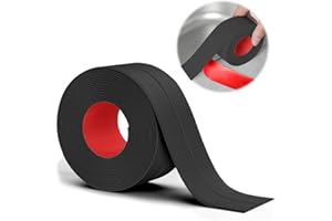 RUIOOMEEP Joint Salle de Bain Noir - 20m*38mm Joint Plan de Travail Cuisine, Plinthe Souple Autoadhésive, Bande Etancheite Autocollante, Anti-moisissure, Calfeutrage, pour Baignoire, Salle de Bain, Cuisine