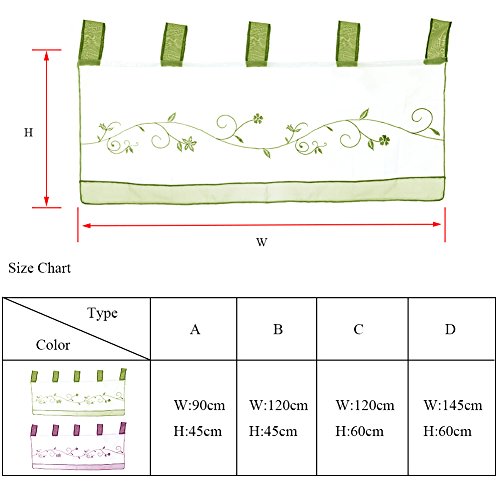 Sundlight Window Screening Vorhang Polyester Fenster Vorhang für Küche Wohnzimmer Schlafzimmer-Grün A - 2