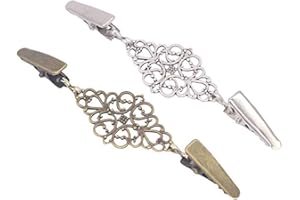 CAREOR Femme Fille Clips Chandail Cardigan Châle Pull Pince à Cardigan étroite Rétro Pour Mariage Cérémonie Clip de Vêtements Accessoire Porte-pince