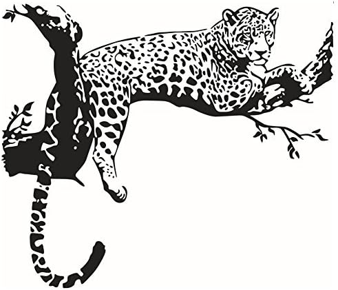 Winhappyhome Leopard Pattern Wall Art Sticker for Living Room Background Removable Decor Decals
