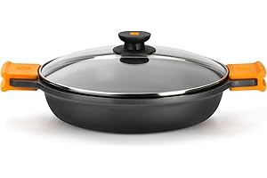 BRA Efficient | Casseruola Bassa, Tegame Antiaderente Adatta per Ogni Tipo di Fornelli, Compresa Induzione, Cristallo, 36 cm