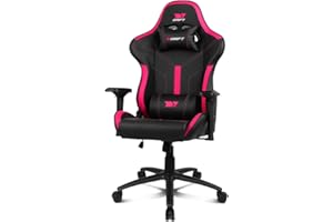 DRIFT GAMING DR350 – Silla Gaming Ergonómica Profesional con Reposabrazos 4D, Cojines Lumbar y Cervical, Inclinable 135º, Ruedas Silenciosas – Negra/Rosa