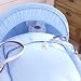 Izziwotnot Blue Gift Moses Basket (Dark Wicker)