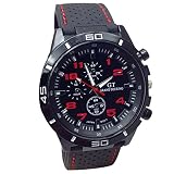 Loveso-Herren Elegant Armbanduhr 2016 Quarz-Uhr-Mann-Militäruhren Sport-Armbanduhr-Silikon-Mode Stunden_Rot