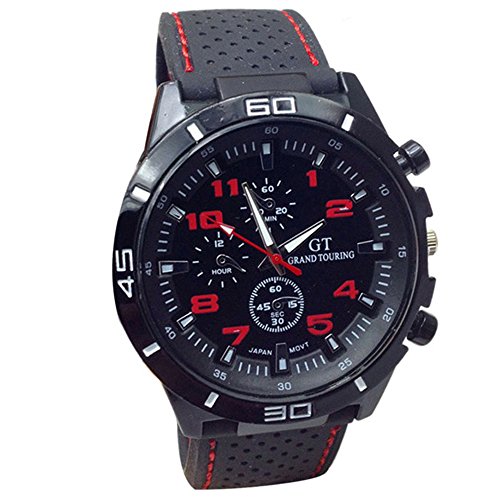Loveso-Herren Elegant Armbanduhr 2016 Quarz-Uhr-Mann-Militruhren Sport-Armbanduhr-Silikon-Mode Stunden_Rot Loveso-Herren Elegant Armbanduhr 2016 Quarz-Uhr-Mann-Militruhren Sport-Armbanduhr-Silikon-Mode Stunden_Rot