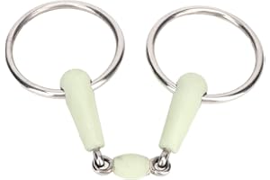 BAOFUYA Horse Mouth Bit, Stainless Steel Ring Middle Rubber Flavour Horse Mouth Bit Rust Resistance Loose Ring for Controling The Horse's Activities
