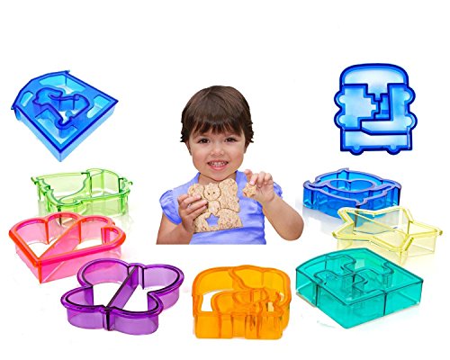 iiniim 9 Stück Sandwich Form Cutter Toast Brot Cookie Sandwich-Ausstecher Form - 4