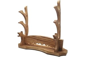 MANNIFEN Support d'épée Katana Support de présentoir pour Tanto Samouraï Wakizashi Genji Japonais Armes japonaises (3 niveaux)