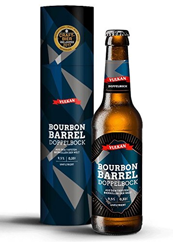 Preisvergleich Produktbild CRAFTBIER DES JAHRES 2017 (Meininger Award)!!! VULKAN Bourbon Barrel Doppelbock / tiefster Bierkeller der Welt / Craftbier / Craftbeer / Holzfass gereift / 0,33l Flasche / 9,5%