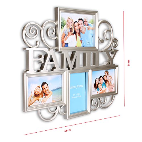 Bilderrahmen Family no.4 für das Fotoformat 10×15 in weiß od. Champagner inkl. Aufhängeset (Champagner) - 3