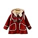 Arrowhunt Baby Girls Winter Warm Faux Fur Sherpa Duffle Hooded Coat Red