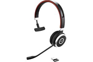 Jabra Evolve 65 SE Cuffie Wireless Mono - Bluetooth, USB-A dongle, Ottimizzato per Microsoft Teams, Nuova edizione