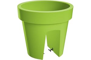 Erhard-Trading Jardinière de balcon Altea - Pot de fleurs - Forme ovale - Rond - Multicolore - Vert citron