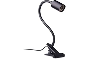 Akynite Portalampada E27 con Pinza per Tartarughe, max. 150W, Flessibile con 1,5m Cavo e Interruttore, Portalampada E27 Ceramica per Lampada Tartarughe Rettili, Lampada Riscaldante per Cani, Nero