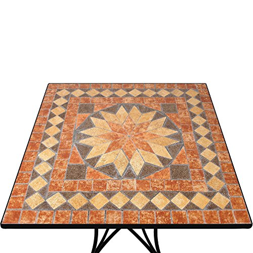 Mosaik Tisch 70x70cm Mosaiktisch Bistrotisch Beistelltisch Gartentisch Balkontisch Terrassentisch - 4