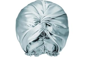 TOWNSSILK Bonnet de nuit en soie pour femme, 16 mommes, 100% soie de mûrier, protège bien les cheveux, cadeau luxueux, double couche
