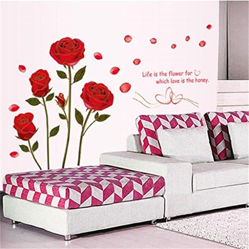 Linkings Removable Decal Rose Flowers Wall Stickers Mural Vinyl Art Home Decor
