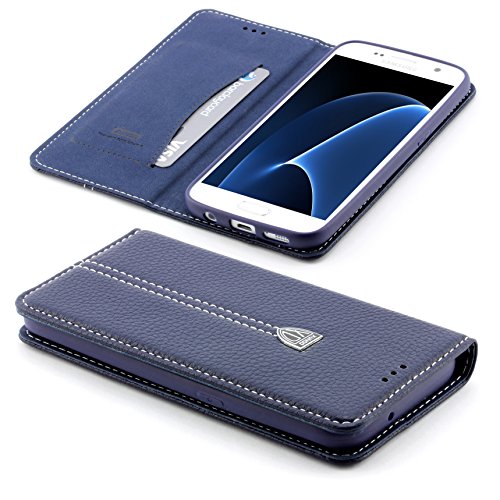 [ J5 Version 2016 ] Handy Schutz Tasche Noble Series Cover für Samsung Galaxy [ J5 Version 2016 ] edle Book Style Hülle mit Aufstellfunktion und Kartenfach ScorpioCover blau