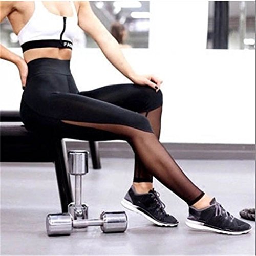 Vovotrade ☆☆Damen Ladies Tech Mesh Leggings Yoga Hose - 3
