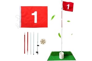 Miniflaggstänger, golfrunna med golflhål golf-flagga golfhål och flaggor golfflaggstav flaggpinne avtagbar med guldhål röd flagga