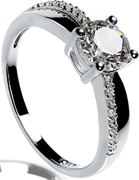 Lars Benz LUXUS Damen-Ring Verlobungsring Silber 925 Swarovski Zirkonia 1,4 Karat