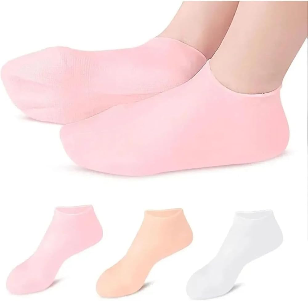 SAFESTORE Silikon Ayak Bakım Çorabı, Nemlendirici Jel Destekli, Çatlak Önleyici, Tekrar Kullanılabilir, Unisex