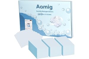 Aomig Tvättblad, set med 180 st miljövänligt tvättmedel, kraftfull fläckborttagningsmedel, tvättparfym, tvättlappar lämpliga för hand- och maskintvätt