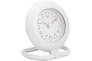 Dekaim Bathroom Clock - Shower Timer with Alarm, Waterproof Clocks for Bathroom Kitchen Timer Clocks, Digital Clocks Hanging Table Clock (white)(White)