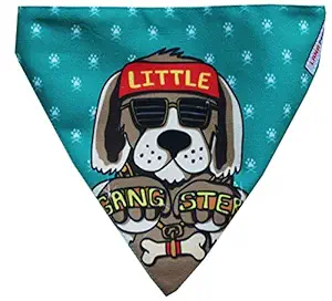 Lana Paws Little Gangster Dog Bandana/Dog Scarf/Dog Gifts, M-L_Pack of 1, Multicolor