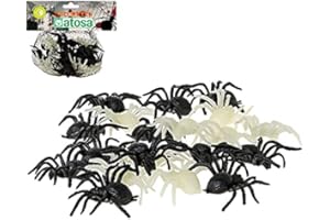 ATOSA pack arañas brillan en la oscuridad halloween 20 u