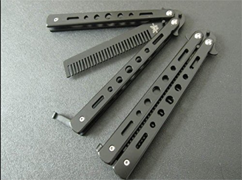 Nuevo Peine de mariposa Formación Balisong Práctica inoxidable Reino Unido, negro