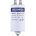 VEXUNGA 12uF 450V Start up Capacitor CBB60 Motor Capacitors 12 MFD 450 Volt 40x70MM M8 Connector 50/60Hz for Washing Machine