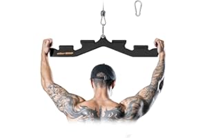 M MANUEKLEAR Latzugstange für das Fitnessstudio zu Hause – Bizeps Stange mit 6 ergonomischen Griffen, Latzug Griff für das Rückentraining, Rudergriff für den gesamten Rücken