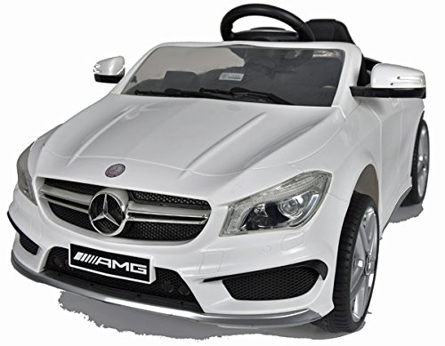 Mercedes-Benz CLA 45 AMG viele LED Effekte Soft Start Kinderauto Kinderfahrzeug Kinder Elektroauto -weiss-